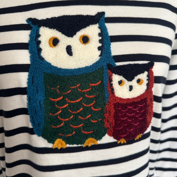 Talbots Open Crew Neck Embroidered Owl Tee - Picture 5 of 6